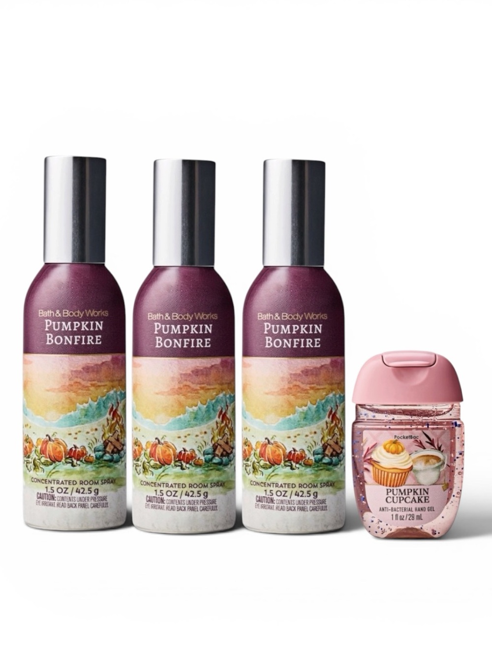3X Bath & Body Works PUMPKIN BONFIRE Concentrated Room Sprays